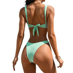 Damen Hochgeschnittener Bikini mit gepolstertem Oberteil und verstellbaren Trägern R&B