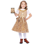 Damen nan traditionelles Trachtenkleid-Set mit geschnürtem Mieder, bestickter Puffbluse und abnehmbarer Schürze R&B