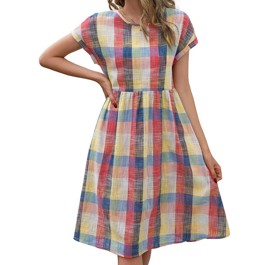 Damen Karofreizeitkleid aus luftiger Baumwolle mit bequemer Passform R&B