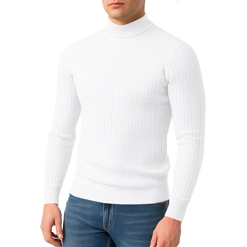 Herren modischer Rollkragenpullover mit strukturierter Oberfläche R&B