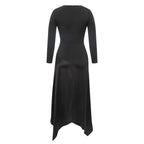 Damen Elegantes Maxikleid mit raffinierten transparenten Einsätzen und asymmetrischem Saum R&B