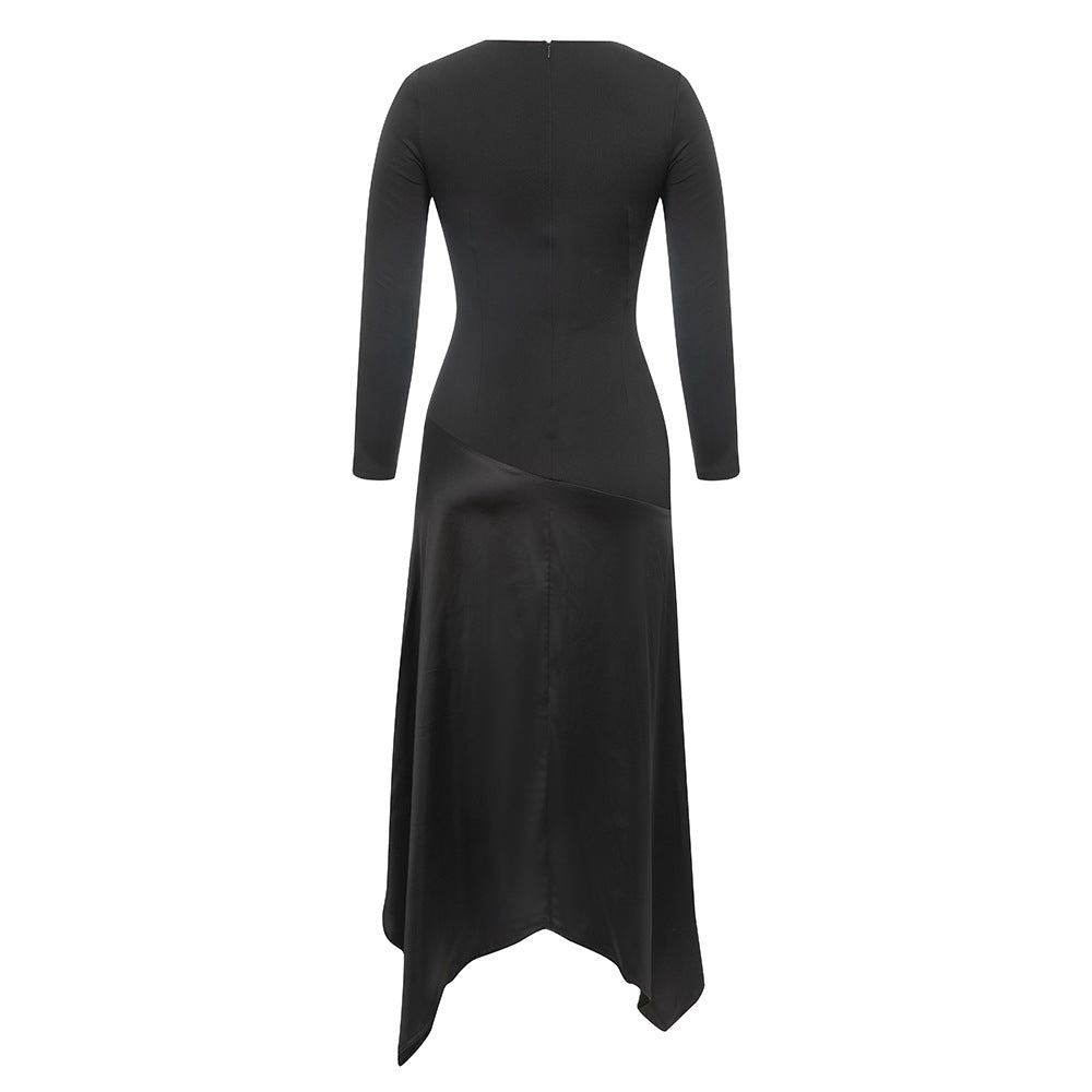 Damen Elegantes Maxikleid mit raffinierten transparenten Einsätzen und asymmetrischem Saum R&B