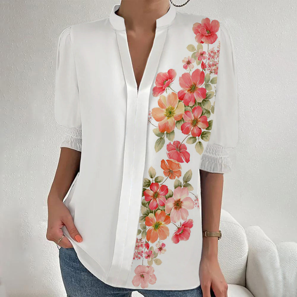 Damen Bluse mit elegantem Floral-Design R&B