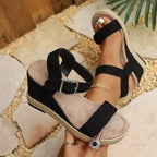 Damen Wedge-Sandalen mit verstellbarem Riemendesign R&B