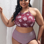 Damen Hochgeschnittener Bikini mit modischem Cropped-Oberteil R&B