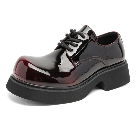Damen Hochglänzende Schnürschuhe mit dicker Sohle und modischem Design R&B