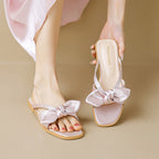 Damen elegante Flip-Flops mit dekorativem Schleifen-Design