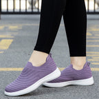 Damen Bequeme Slip-On Sneakers aus atmungsaktivem Strickmaterial