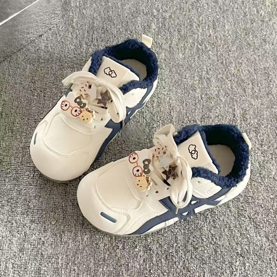 Damen Sneaker mit kuscheligem Innenfutter und dekorativen Applikationen R&B