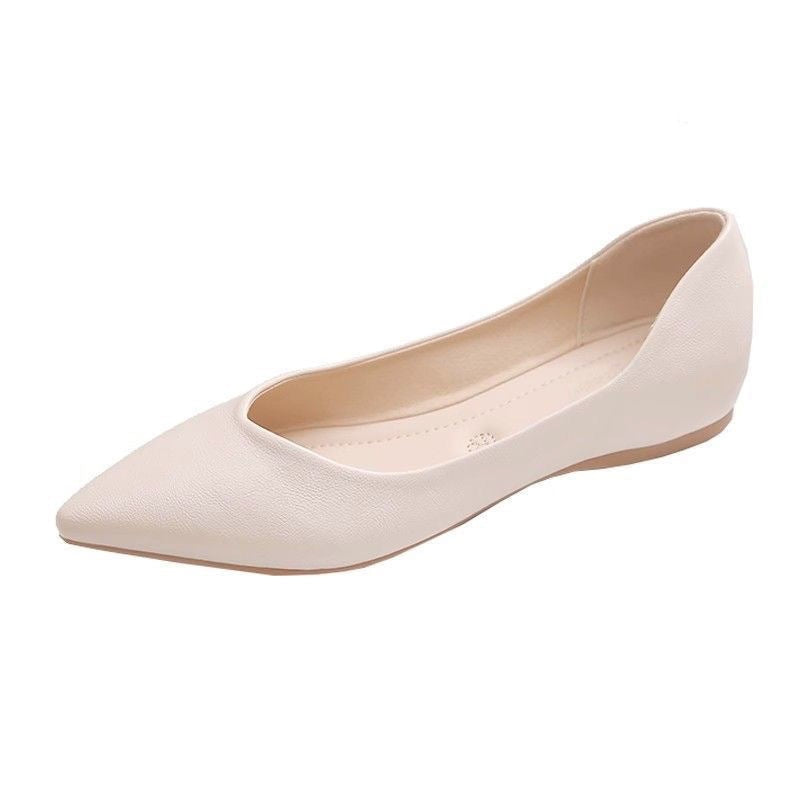 Damen Elegante Ballerinas aus hochwertigem Leder mit modischem V-Ausschnitt R&B