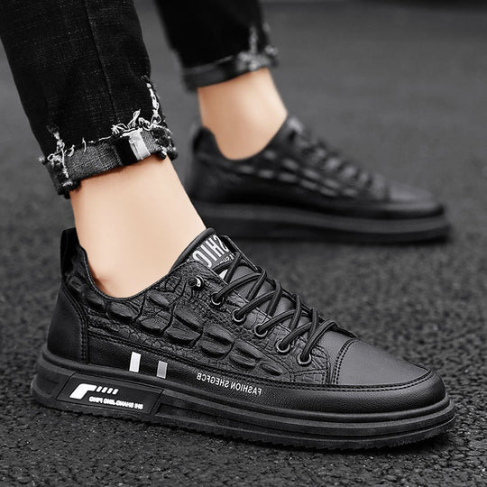 Herren Leder Sneakers mit minimalistischen Design und rutschfester Sohle R&B