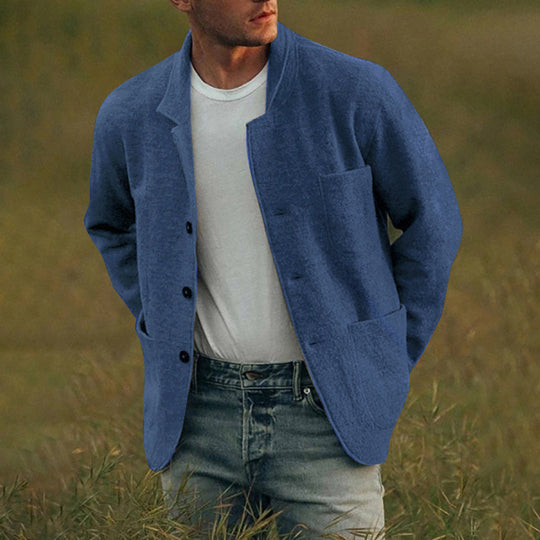 Herren lässige Wolljacke mit modernem Schnitt und praktischen Taschen R&B