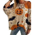 Damen Strickoberteil mit Halloween-Motiv R&B