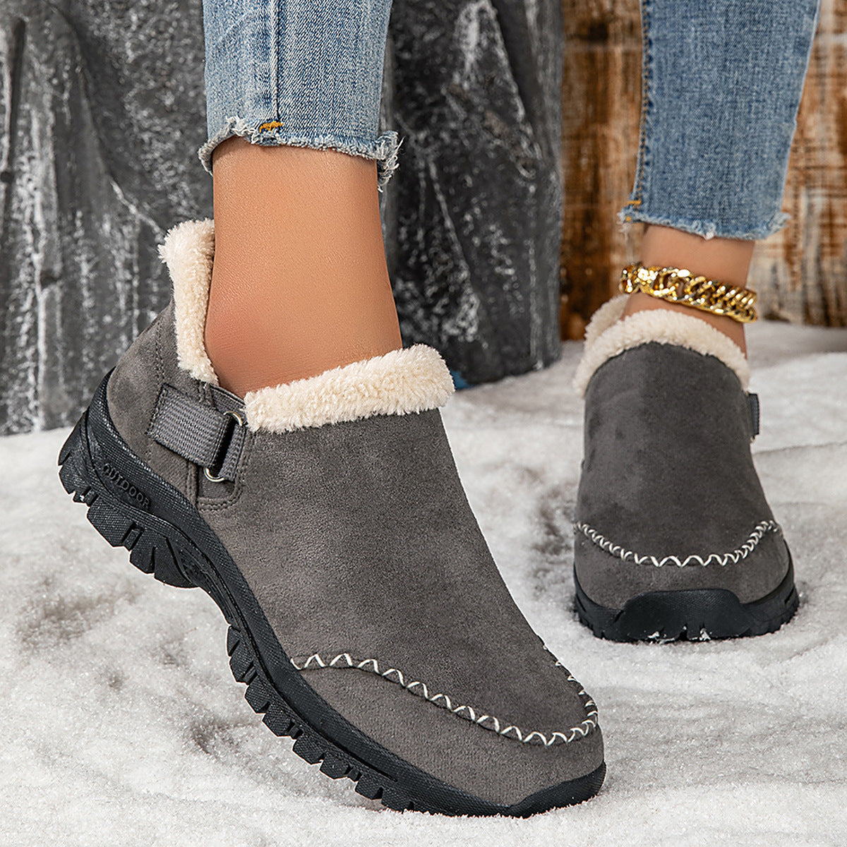 Damen Kuschelige Slipper mit rutschfester Sohle und warmem Innenfutter R&B