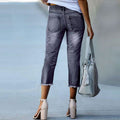 Damen 3/4 Jeans mit modischem Fransenabschluss