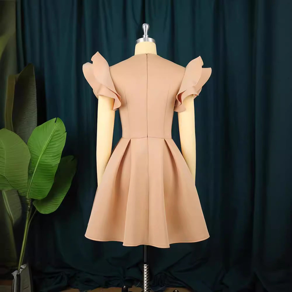 Damen Abendkleid mit voluminösen Rüschendetails R&B
