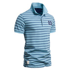 Herren Polo-Shirt mit modischem Streifenmuster und bequemem Schnitt