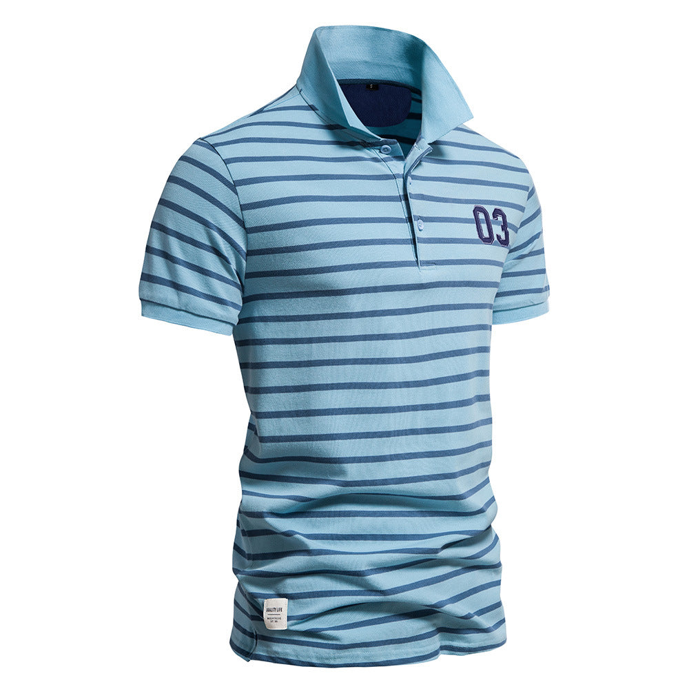 Herren Polo-Shirt mit modischem Streifenmuster und bequemem Schnitt