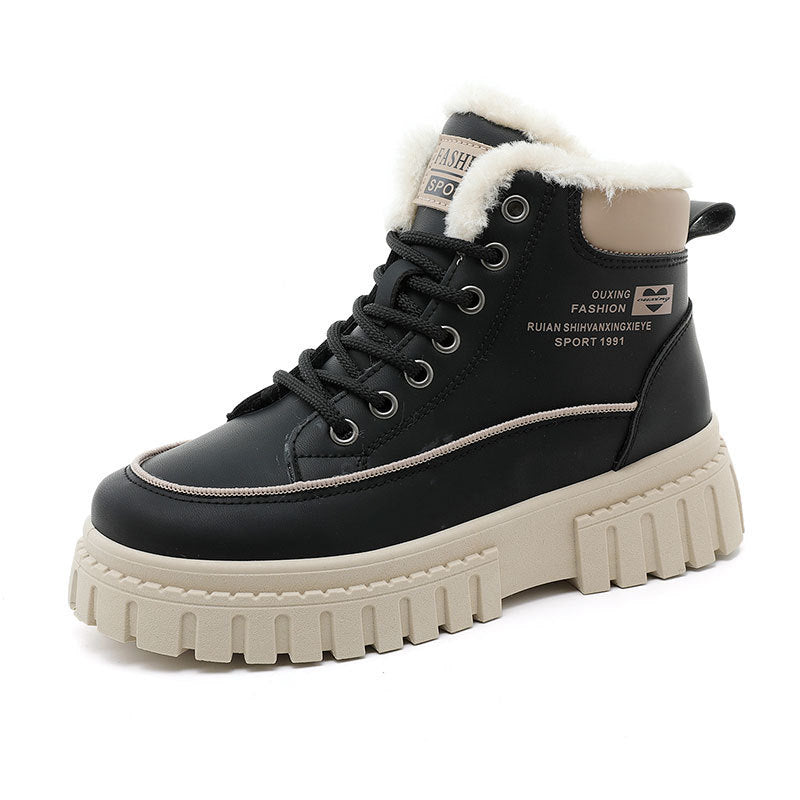 Damen Winterliche High-Top Stiefel mit kuscheligem Innenfutter und robuster Profilsohle R&B