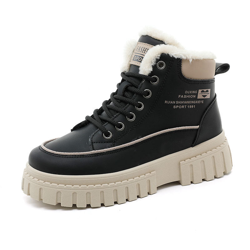 Damen Winterliche High-Top Stiefel mit kuscheligem Innenfutter und robuster Profilsohle R&B