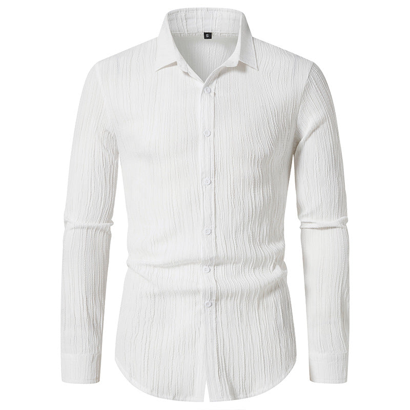 Herren Langarmhemd mit strukturiertem Design und moderner Passform R&B