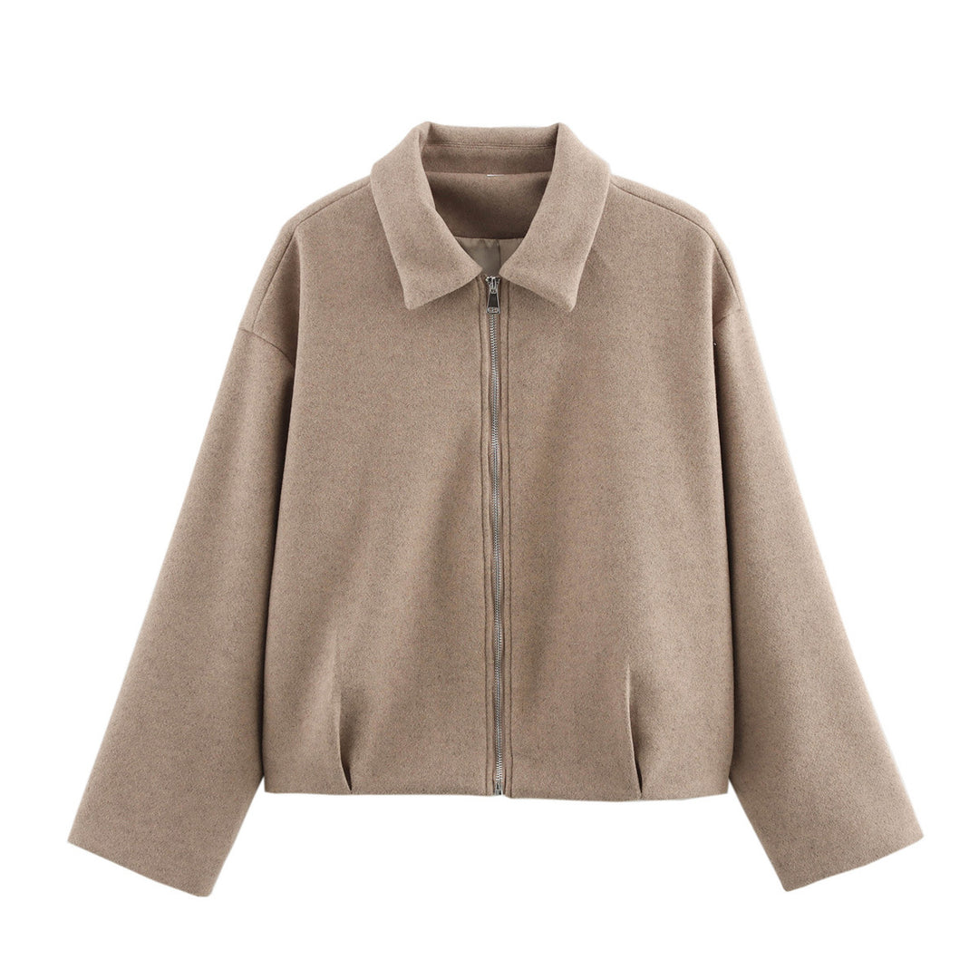 Damen warme Übergangsjacke mit modernem Revers R&B