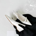 Damen Slingback-Pumps mit eleganter Schleifenverzierung und spitz zulaufendem Design