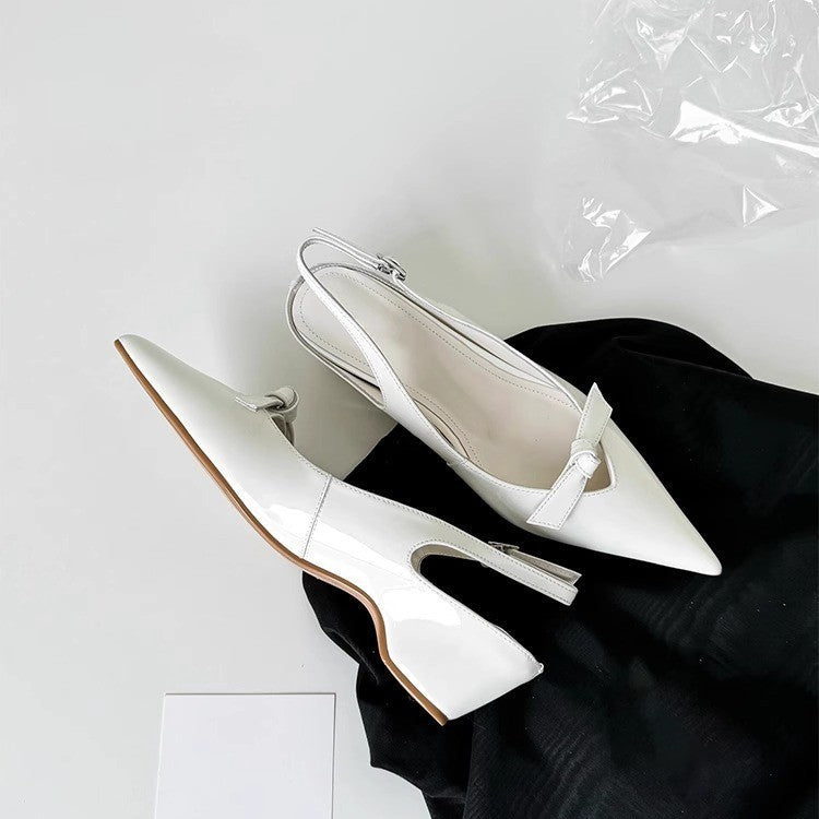 Damen Slingback-Pumps mit eleganter Schleifenverzierung und spitz zulaufendem Design