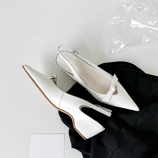 Damen Slingback-Pumps mit eleganter Schleifenverzierung und spitz zulaufendem Design R&B
