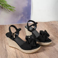 Damen Wedge-Sandalen mit dekorativem Schleifendetail R&B