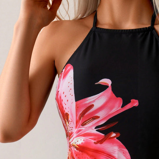 Damen Badeset mit floralem Design und regulierbarem Schnitt R&B