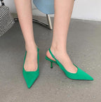 Damen Slingback-Pumps mit Spitze und elastischem Riemendesign R&B