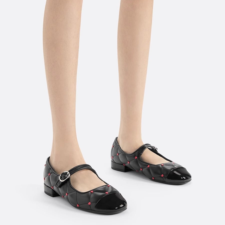 Damen Ballerinas mit dekorativem Riemen und glänzendem Schuhspitzen R&B
