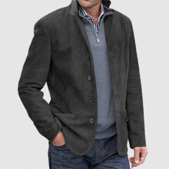Herren Elegante Wildlederjacke mit modernen Details R&B