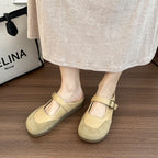 Damen Mules mit modischem Riemchen und komfortablem Fußbett EB