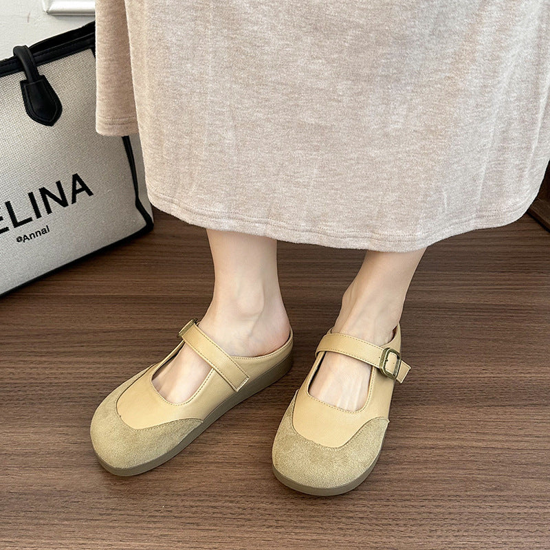 Damen Mules mit modischem Riemchen und komfortablem Fußbett EB