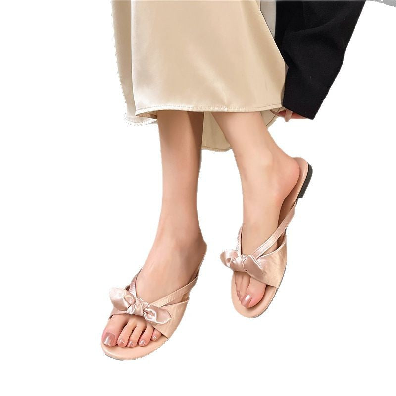 Damen Komfortable Zehentrenner mit elegantem Schleifen-Detail R&B