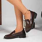 Damen Loafers aus hochwertigem Leder mit bequemer Laufsohle R&B