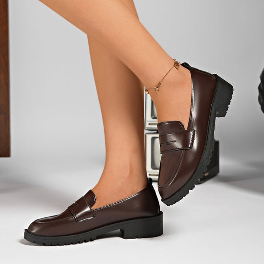 Damen Loafers aus hochwertigem Leder mit bequemer Laufsohle R&B