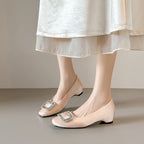 Damen Ballerina-Schuhe mit funkelnder Schnallenverzierung und weichem Obermaterial
