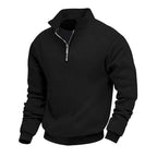 Herren Stepppullover mit halbem Reißverschluss und strukturiertem Design R&B