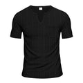 Herren Kurzarm-Henley-T-Shirt mit modernem V-Ausschnitt und praktischer Brusttasche R&B