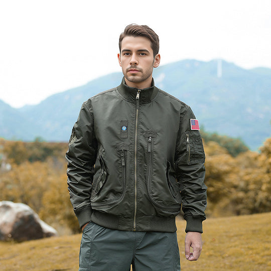 Herren technische Bomberjacke mit funktionalen Taschen R&B