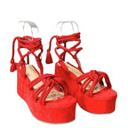 Damen Wedge-Sandalen mit geflochtenem Riemendesign und komfortabler Plateau-Sohle R&B