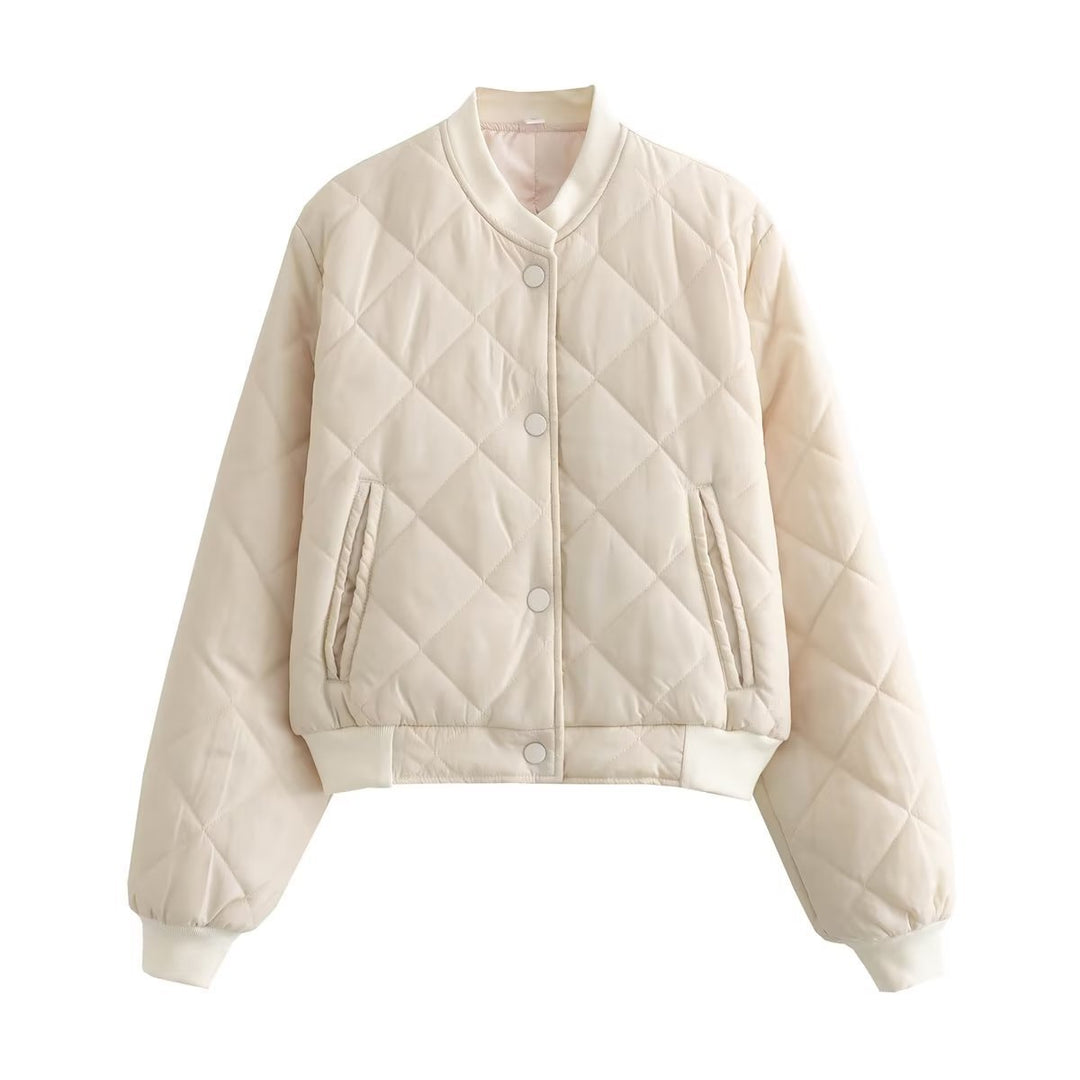 Damen gesteppte Kurzjacke mit praktischem Knopfverschluss R&B