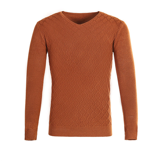 Herren V-Ausschnitt Pullover mit Strukturmuster R&B