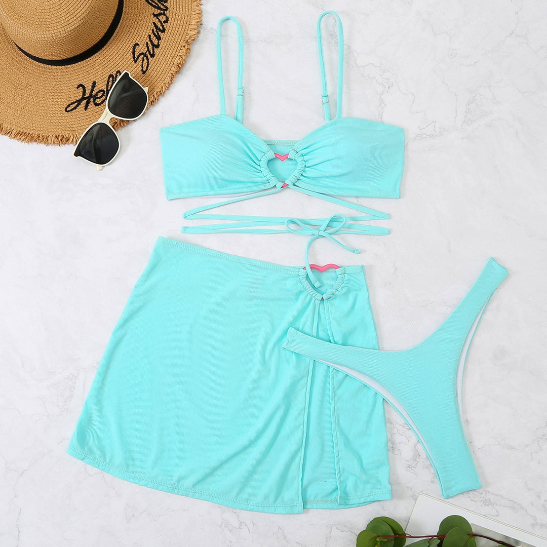 Damen Bikini-Set mit elegantem Knopf-Detail und hohem Beinausschnitt R&B