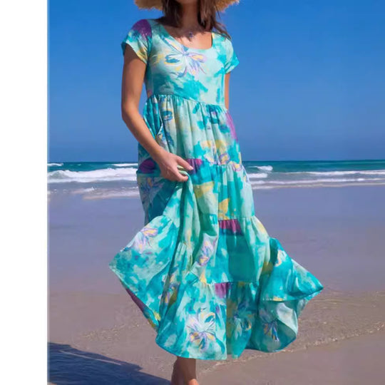 Damen maxikleid mit traumhaften Blumendruck R&B