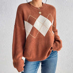 R&B | Geometrischer Strickpullover Mit Farbkontrasten