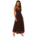 Damen Maxikleid mit floralen Mustern und verstellbaren Spaghettiträgern R&B